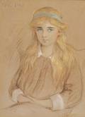 Robert Lewis Reid American 18621929 Portrait of a Girl with a Blue Headband