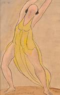 Abraham Walkowitz American 18781965 Portrait of a Dancer Probably Isadora Duncan