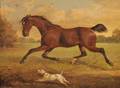 British School 18th19th Century Running Horse and Dog