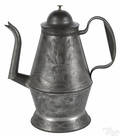 Bucks County Pennsylvania tin wrigglework coffee pot ca 1850