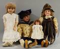 Four German Bisque Head Dolls