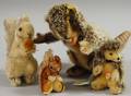 Steiff Mohair Chipmunk Hedgehog Squirrel and Beaver