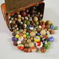 Collection of Glass Clay and Ceramic Marbles