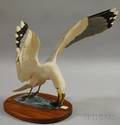Robert and Virginia Warfield Carved and Painted Wood Herring Gull Bird Figure