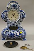 Delft Blue and White Porcelain Mantel Clock