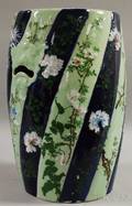 Asian Export Enameldecorated Celadonand Cobaltglazed Porcelain Barrelform Garden Seat