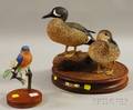 Two Robert and Virginia Warfield Carved and Painted Wooden Bird Figures