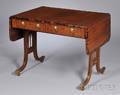 Regencystyle Mahogany and Calamander Crossbanded Dropleaf Twodrawer Sofa Table