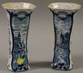Pair of Delft Blue and White Ceramic Vases