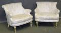 Pair of Italianstyle Brocade Upholstered Painted Wood Armchairs