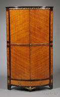 Louis XVIstyle Giltbronzemounted Inlaid Tulipwood and Kingwood Corner Cabinet