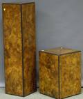 Two Modern Burlwood Veneer Pedestals