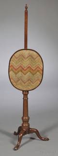 Georgianstyle Mahogany and Needlepoint Fire Screen