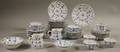 Fortyfourpiece Silesia Blue and White Porcelain Partial Tea Service