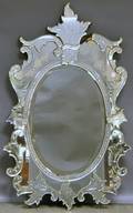Venetian Cut and Etched Glass Mirror