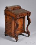 Victorian Renaissance Revival Carved Walnut Davenport Writing Desk
