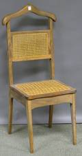 Italian Modern Caned Hardwood Valet Chair
