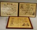 Three Framed Early Handcolored Engraved Maps Depicting Great Britain