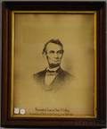 Walnut Framed Presentation Abraham Lincoln Portrait Print
