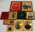 Six Tintype Photographic Portraits and a Cased Ambrotype Photographic Portrait of a Husband and Wife