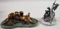 Forest Hart Bronze Sculpture of Otters and Sculpture of Bear Cubs