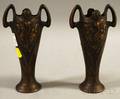 Pair of Art Nouveau Cast Bronze Vases