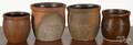 Four Pennsylvania redware pudding crocks