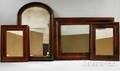 Three Mahogany Veneer Ogee Framed Mirrors and a Victorian Archtop Walnut Framed Mirror
