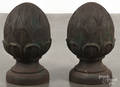 Pair of cast iron pineapple finials