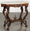 Victorian walnut marble top stand