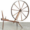 Large oak spinning wheel