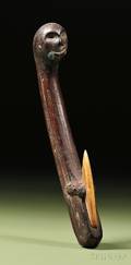 Eskimo Carved Wood and Ivory Retrieval Hook