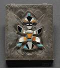 Zuni Silver and Stone Inlay Compact Case