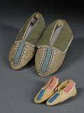 Two Pairs of Northeast Beaded Hide Moccasins