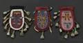 Three Potowatomi Beaded Cloth Drum Tabs
