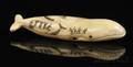 Eskimo Carved and Engraved Marine Ivory Bowhead Whale