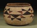 Northern California Polychrome Twined Basketry Bowl