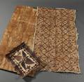 Three South Pacific Painted Tapa Cloths