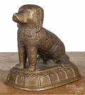 Earthenware Rockingham style figure of a seated spaniel