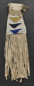 Ute Beaded Hide Tobacco Bag