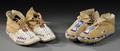 Two Pairs of Plains Beaded Hide Moccasins