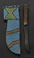 Plains Beaded Hide Knife Sheath