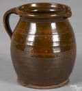 New England redware pitcher 19th c
