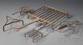 Five Wrought Iron Hearth Implements