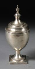 Neoclassical Silver Urnform Covered Sugar Bowl