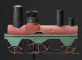 One of a Kind Painted Sheet Copper Locomotive Weathervane