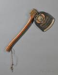 Polychromepainted Carved Wooden Foresters of America Organization Axe