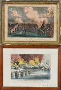 Currier  Ives publishers American 18571907 Two Civil War Prints The Fall of Richmond Va on the Night of April 2nd