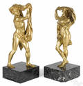 Pair of French gilt bronze male figures ca 1900