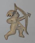 Painted Indian and Bow and Arrow Sheet Iron Figure